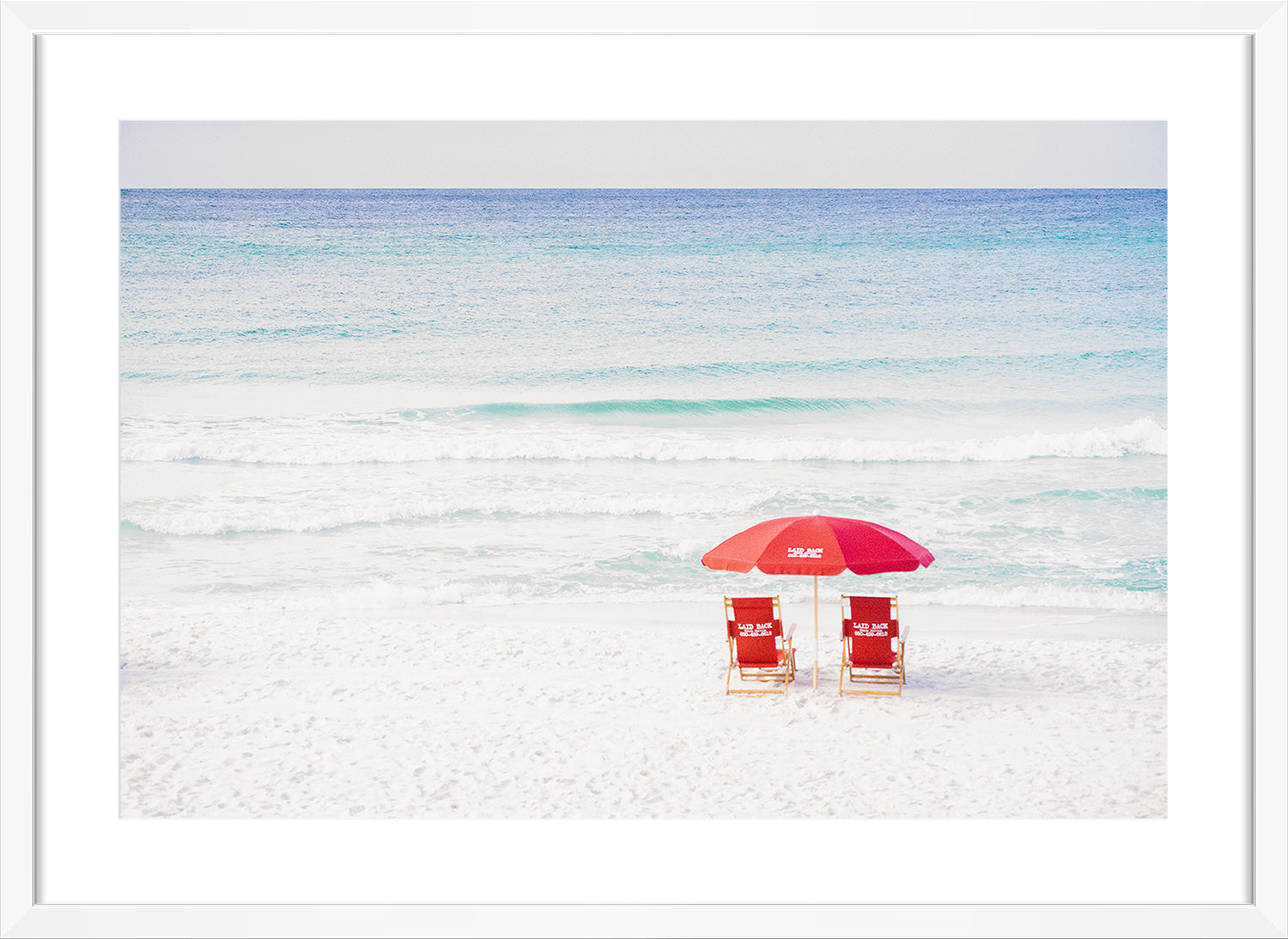 ocean print white frame