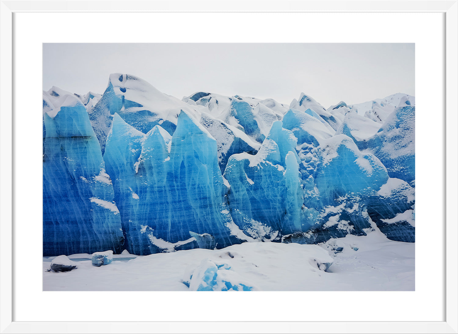 glacier print white frame