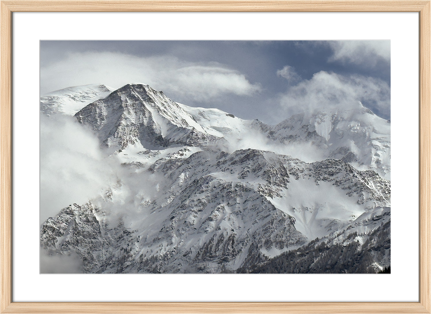 Chamonix print natural frame