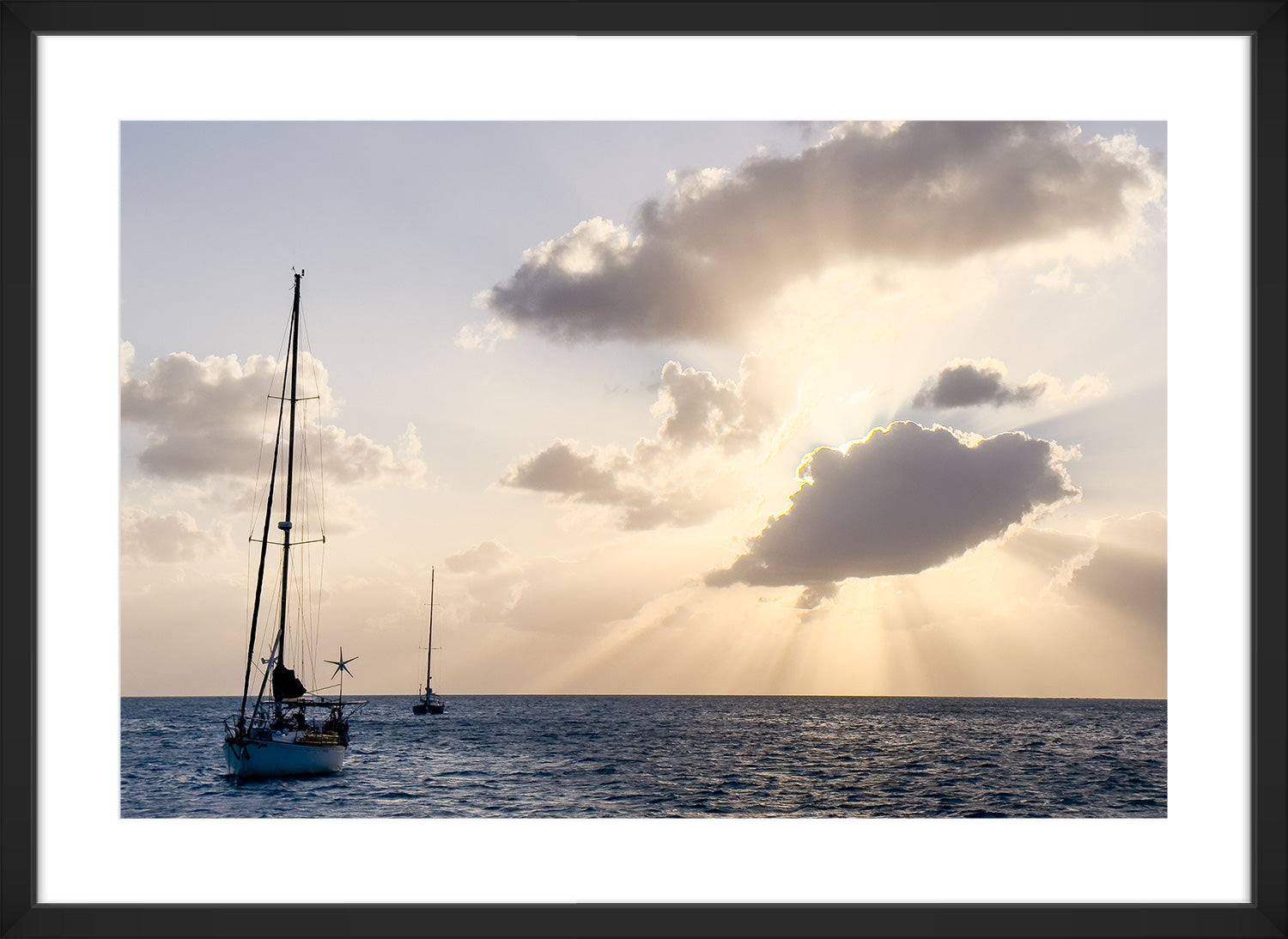 Bahamian cloud print black frame