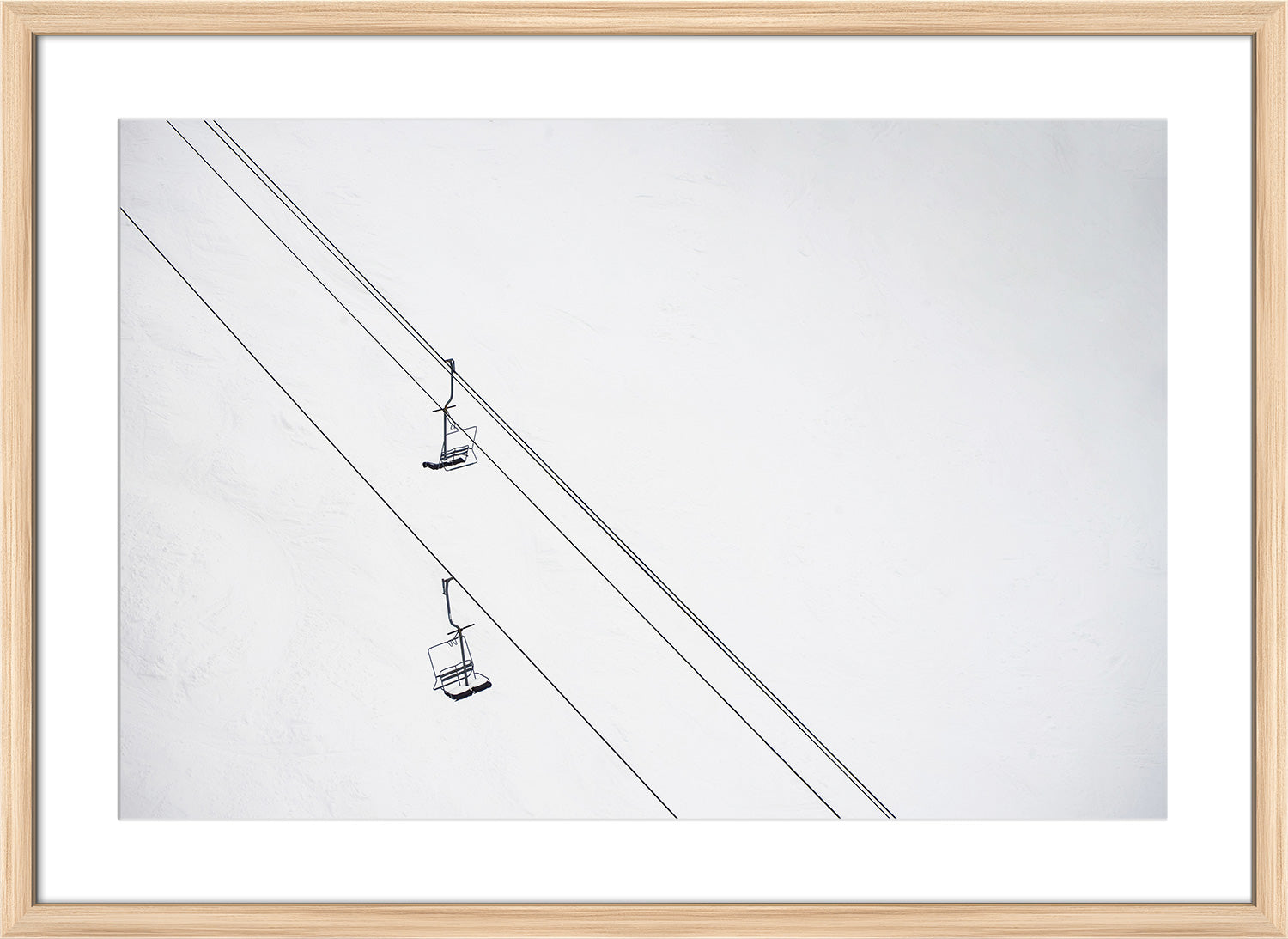 chair lift print wood frame
