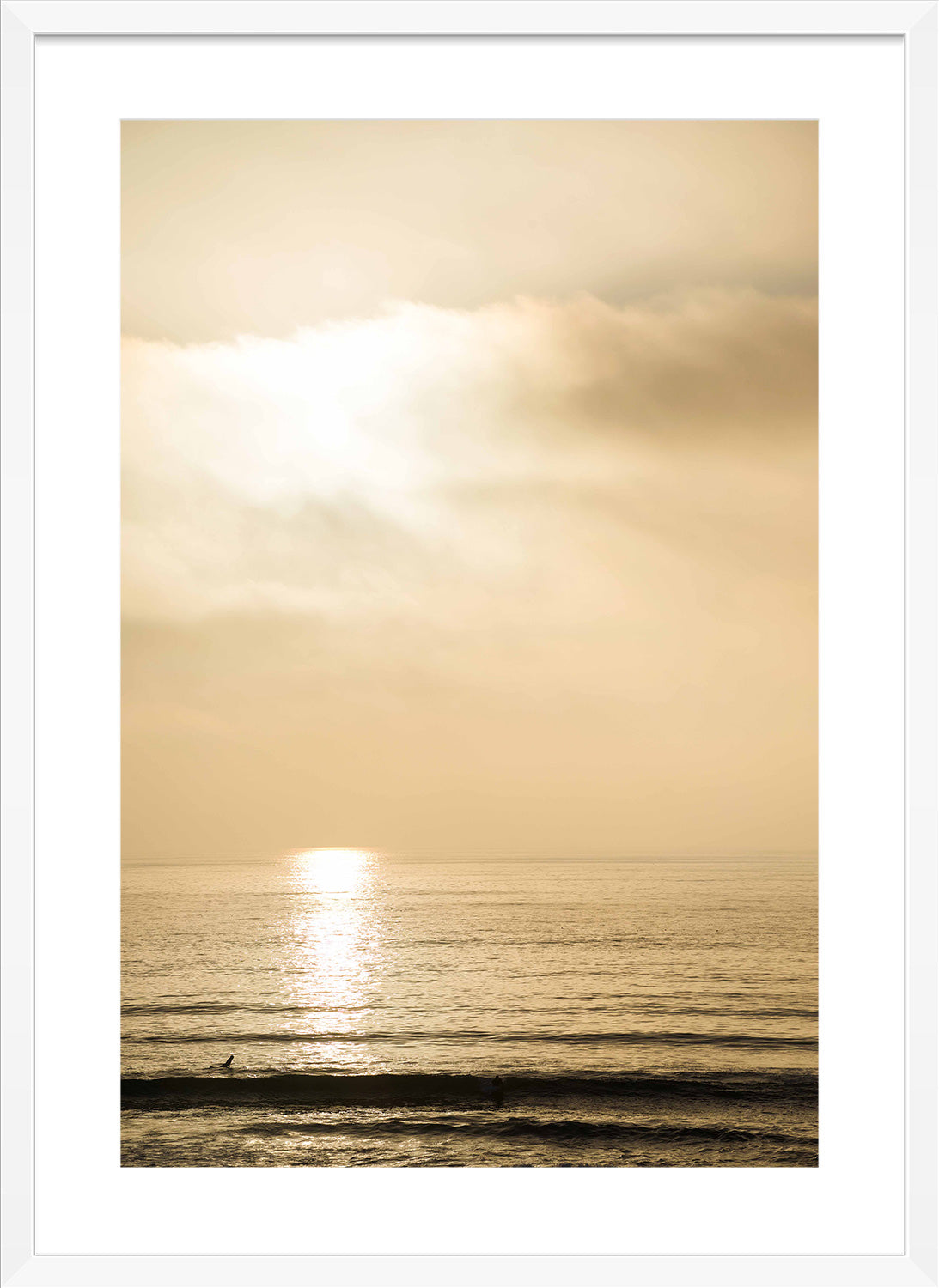 sunset white frame print