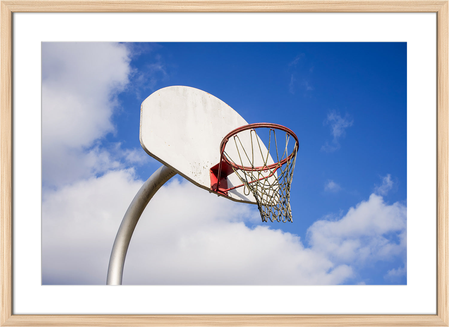 hoop print wood frame