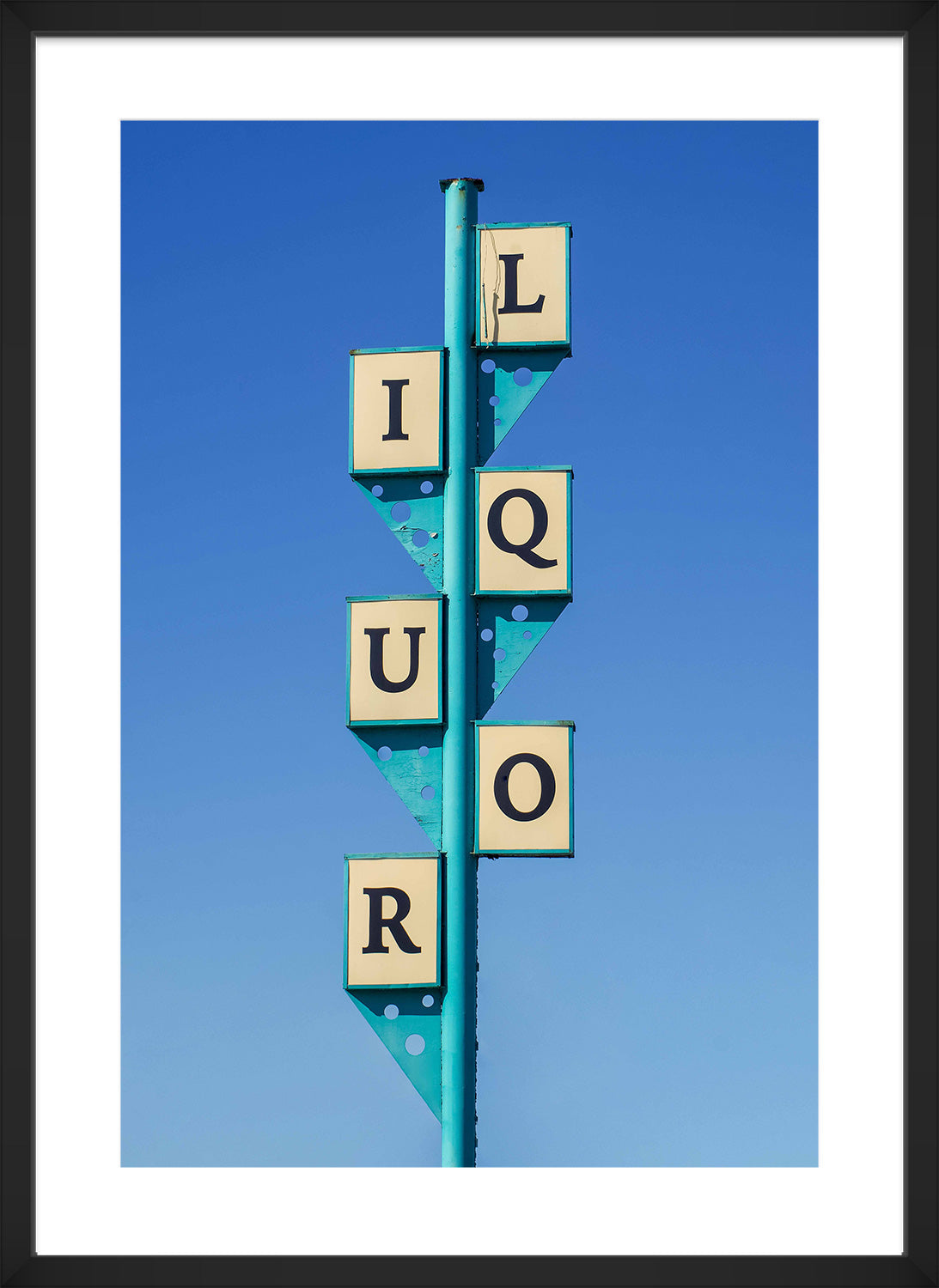 Liquor sign black frame print