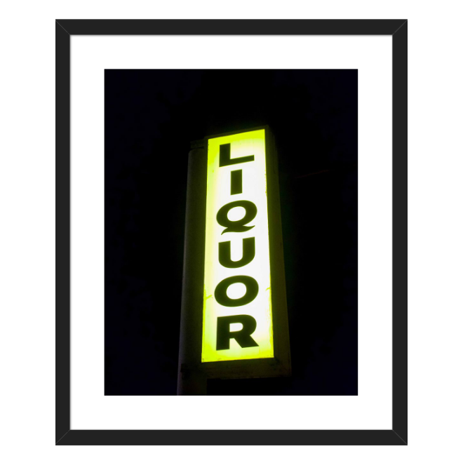 Liquor sign print