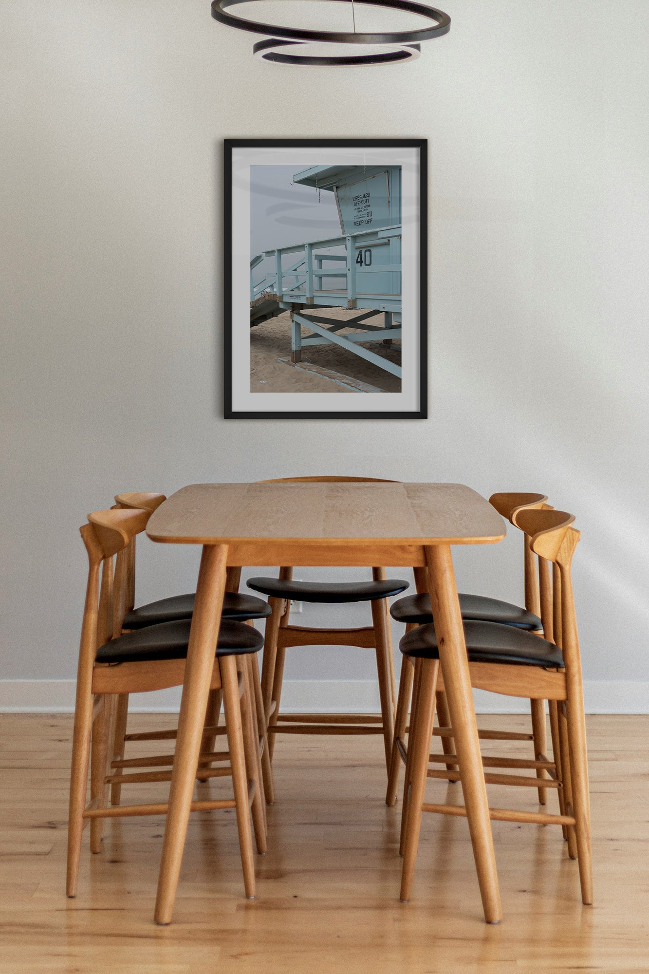 lifeguard tower print black frame lifestyle