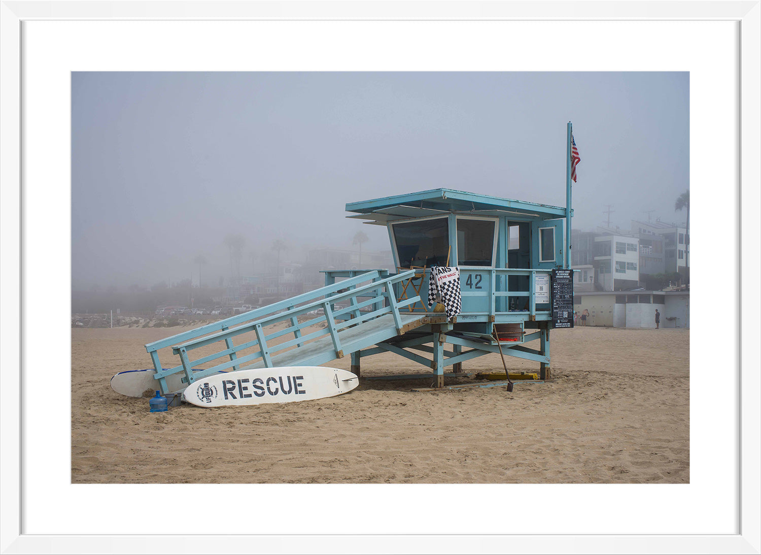 lifeguard tower print white frame