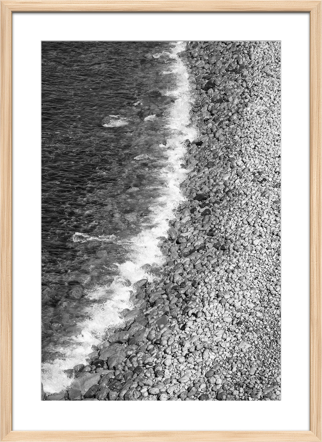shoreline print natural frame