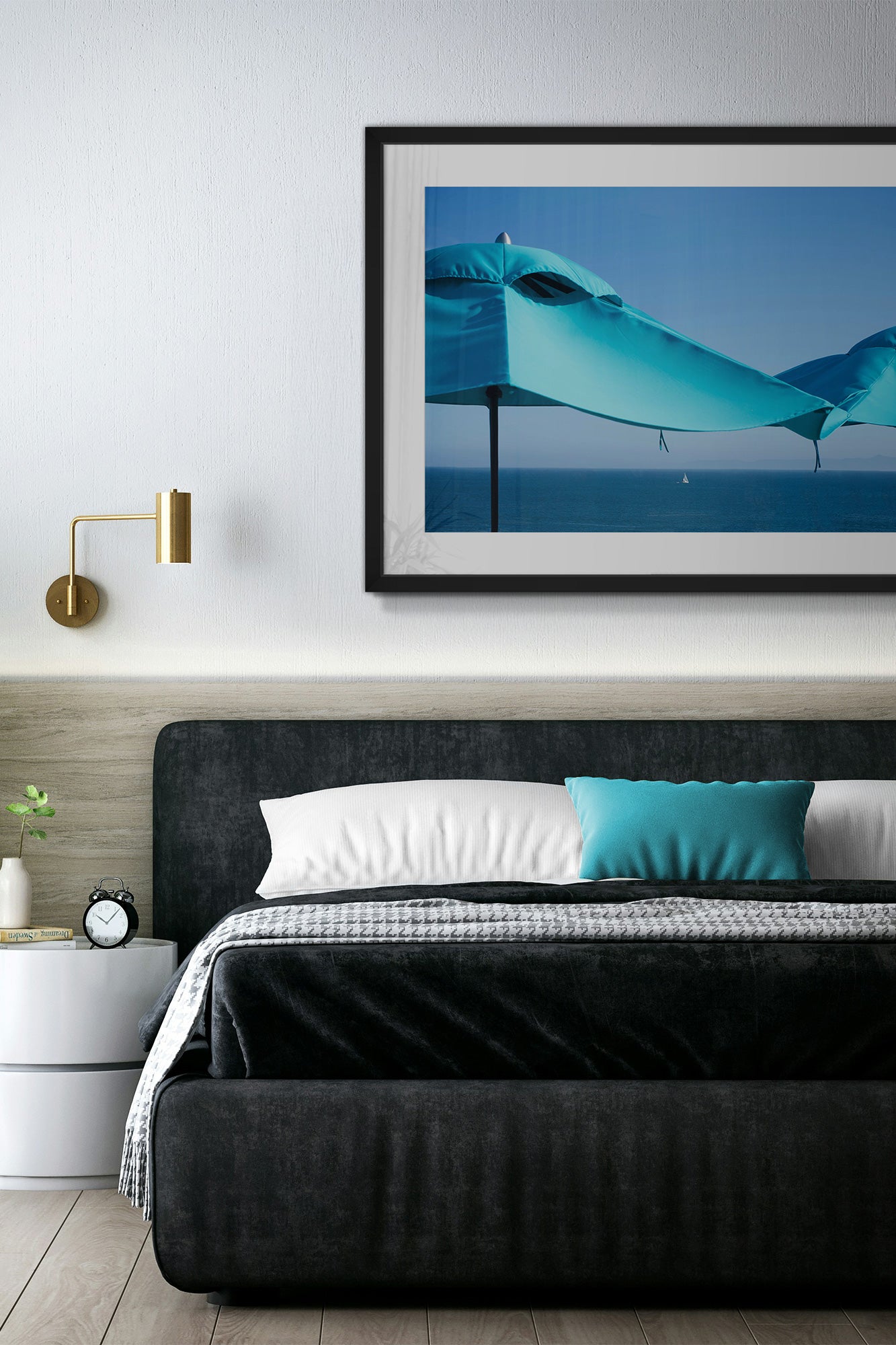 blue umbrella lifestyle print