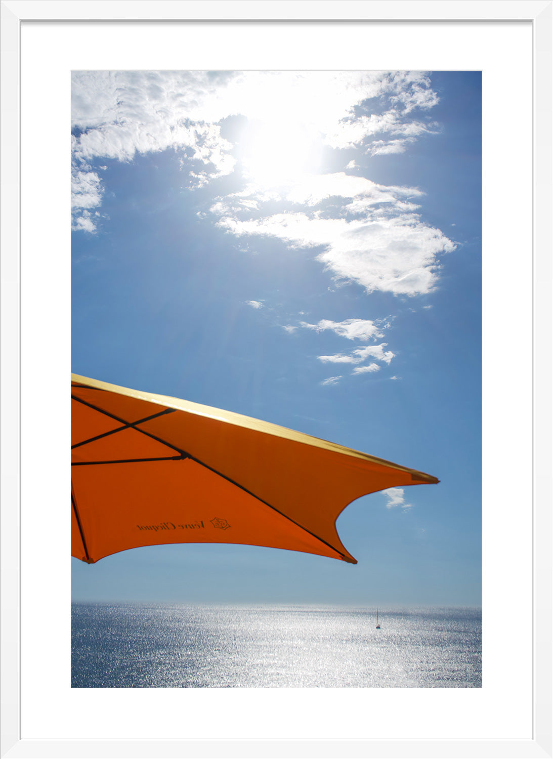 beach print white frame