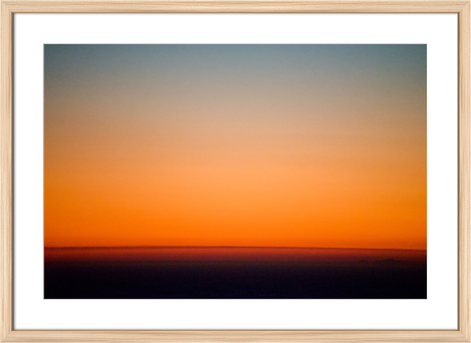 sunset print natural frame