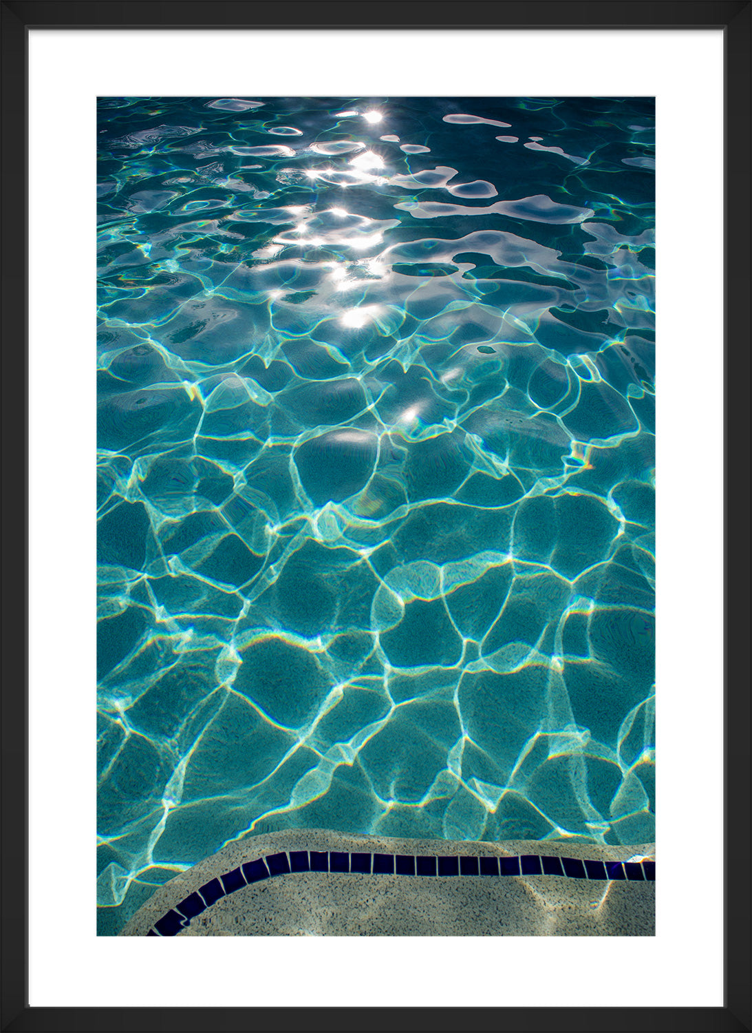 swimming pool print black frame