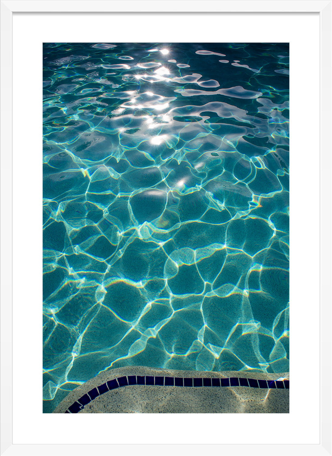 swimming pool print white frame