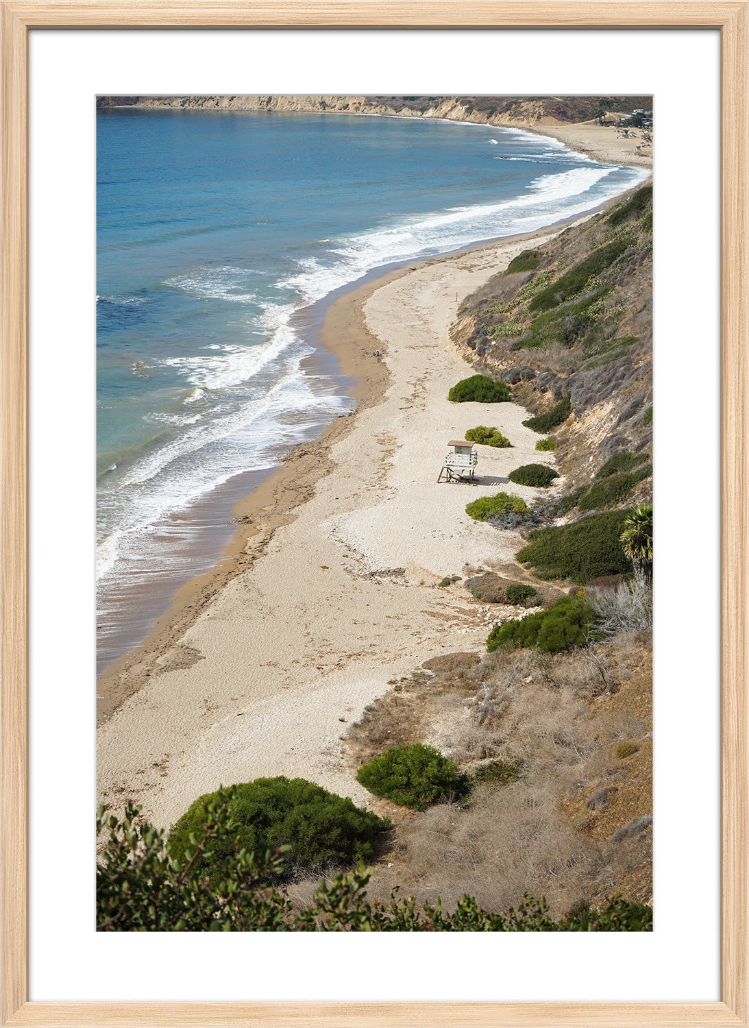 California coast print natural frame