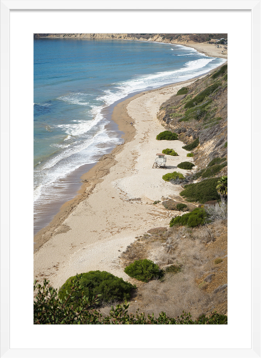 California coast print white frame