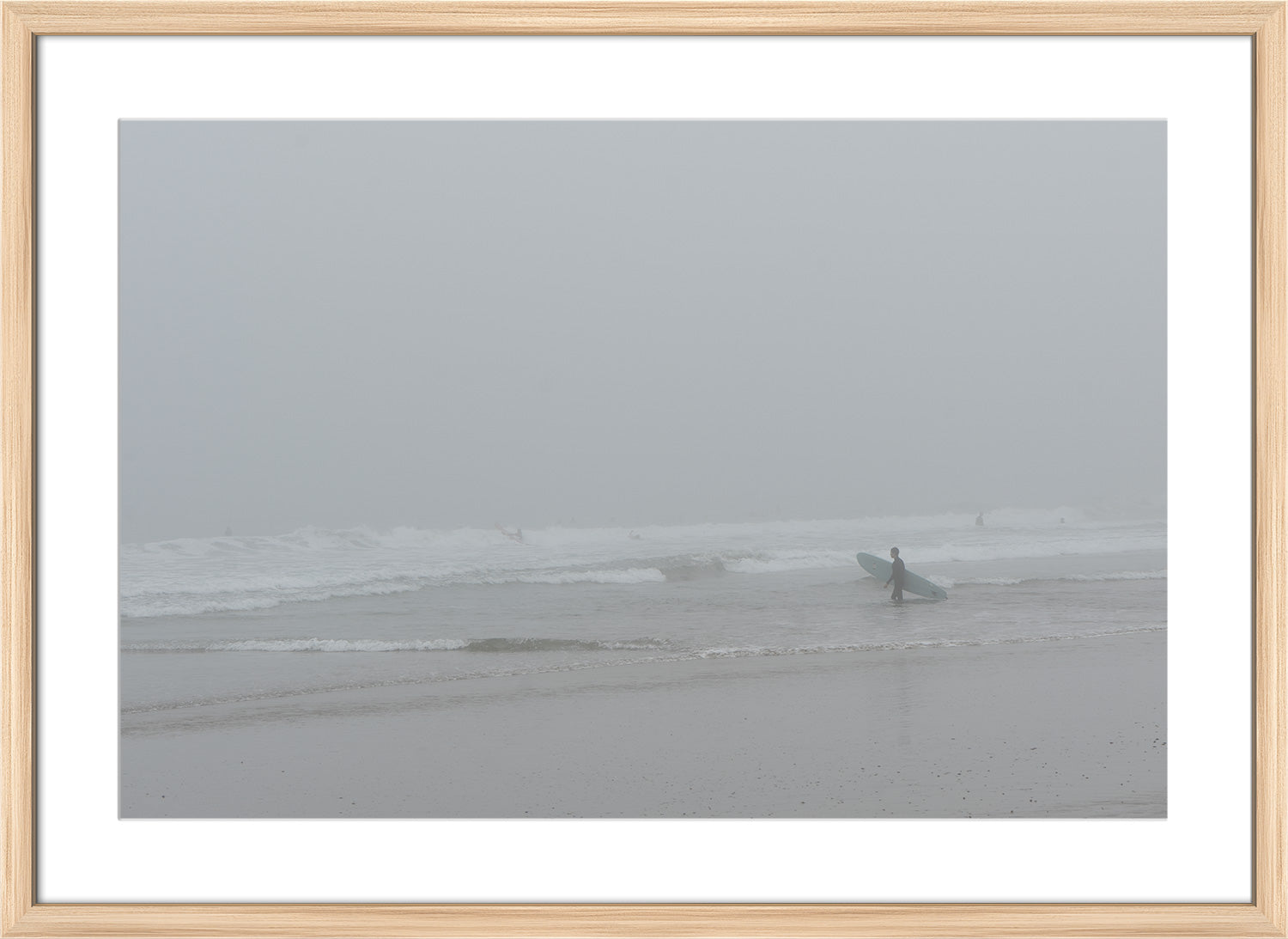 beach print wood frame