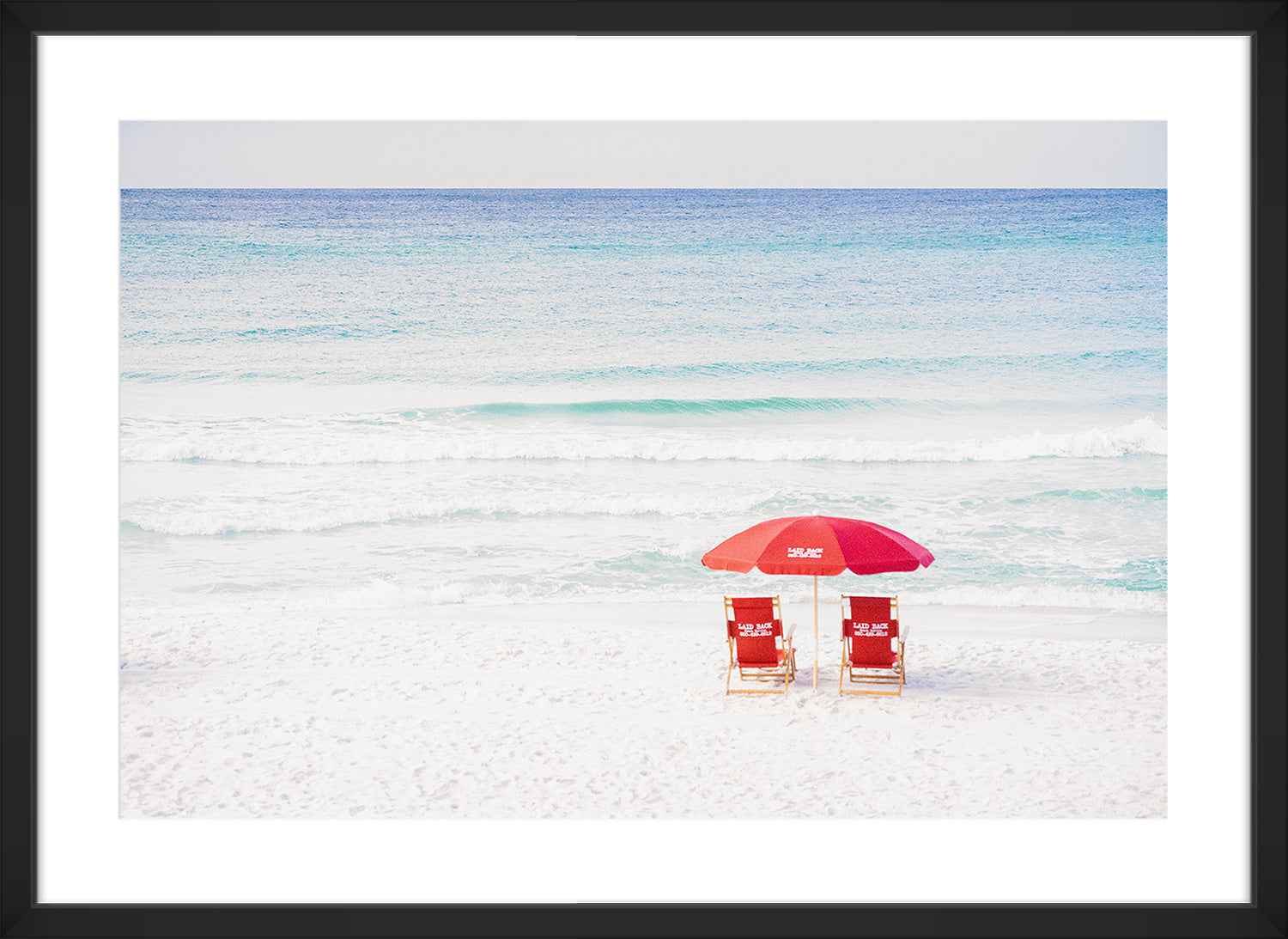 ocean print black frame