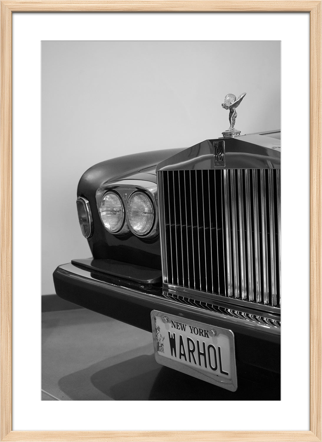 Warhol car print natural frame