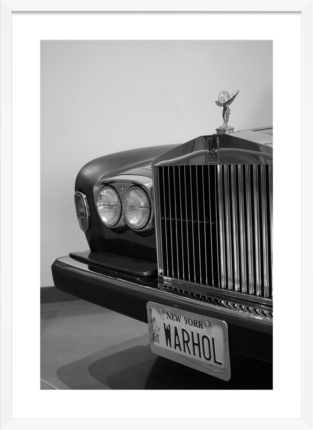 Warhol car print white frame