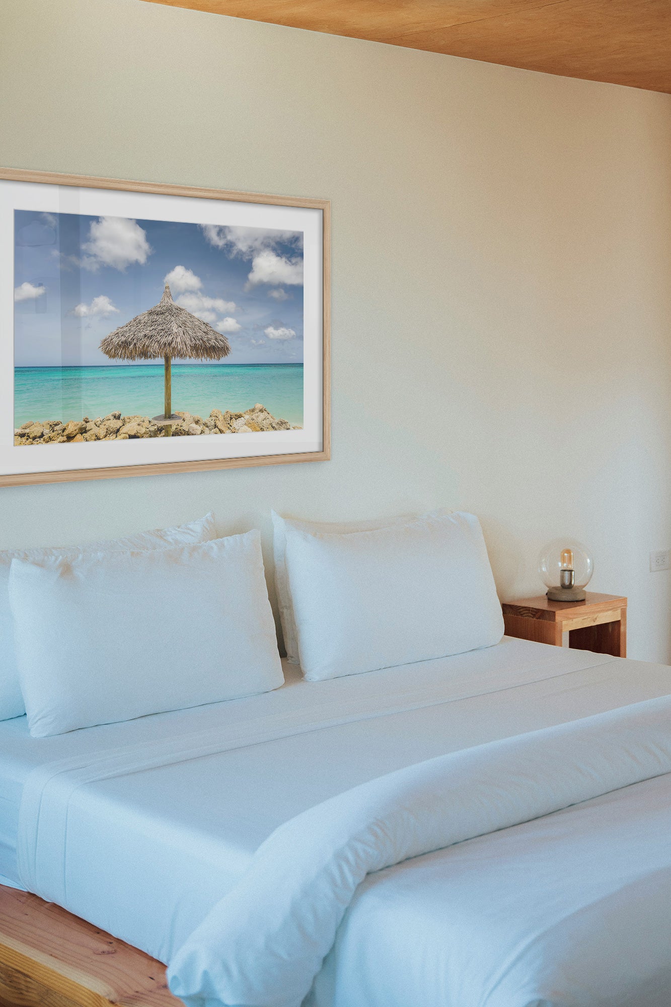 Aruba hut print natural frame lifestyle