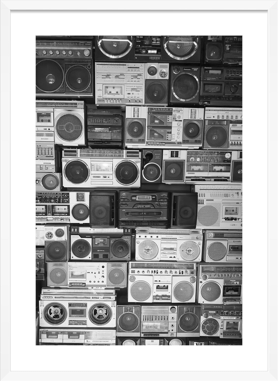 stereo print white frame