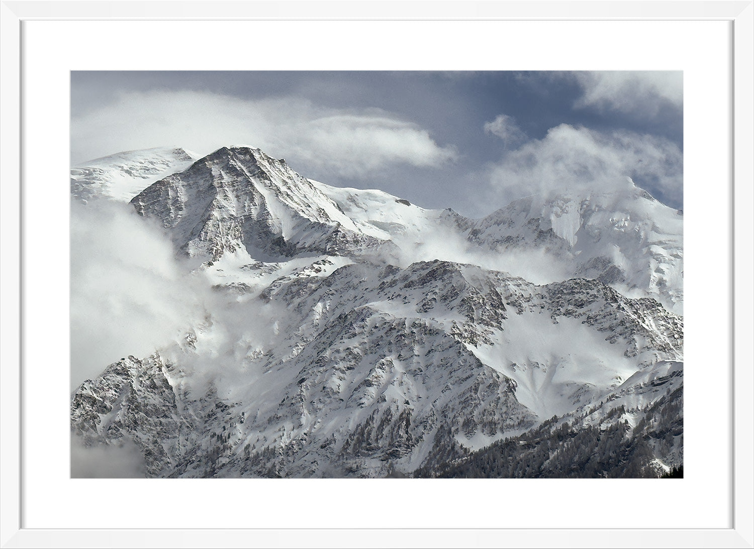 Chamonix print white frame