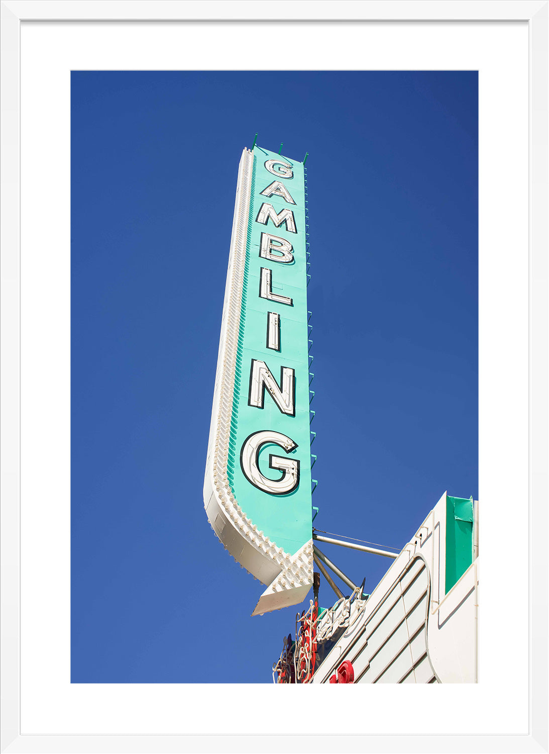 double down sign white frame