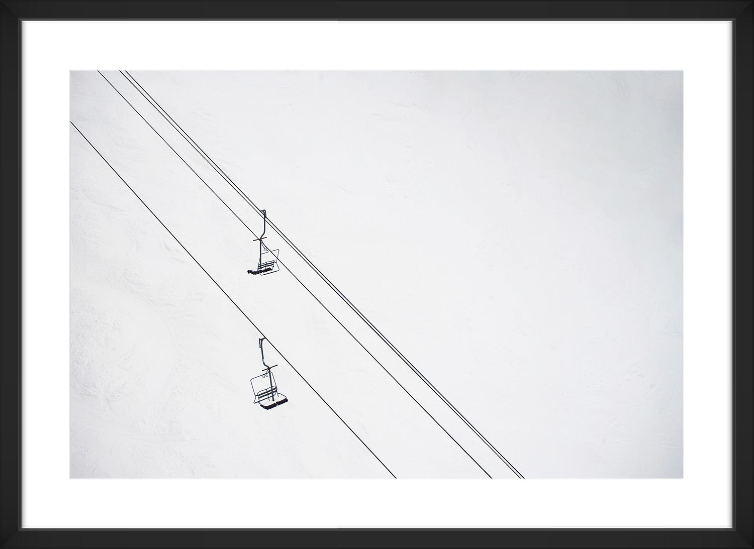 chair lift print black frame