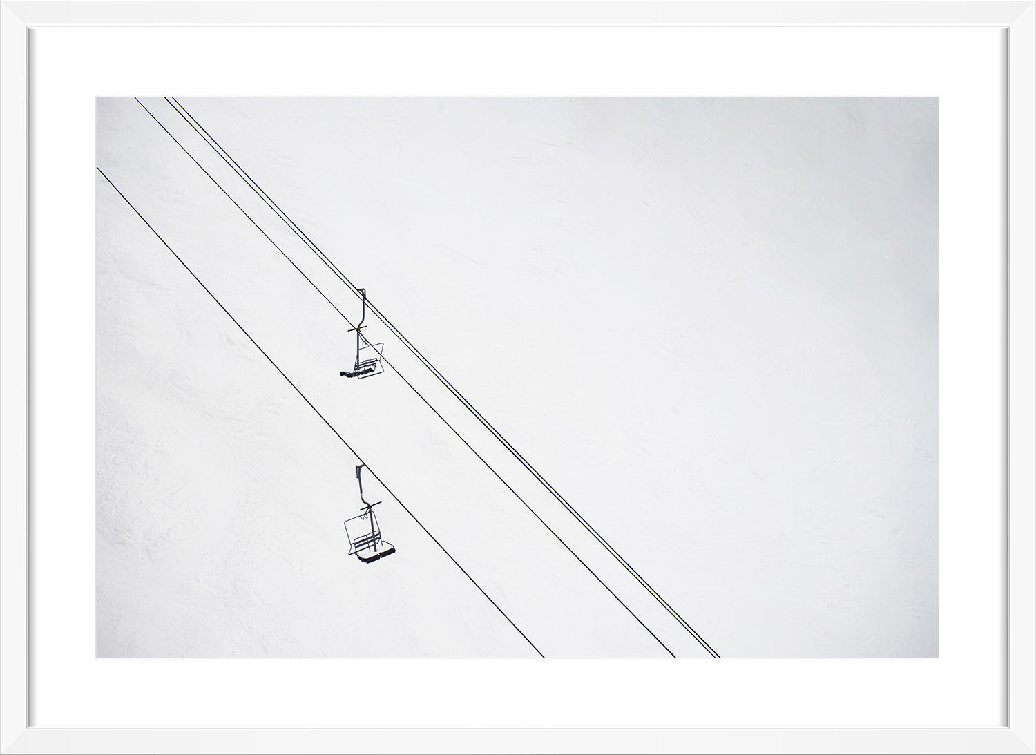 chair lift print white frame