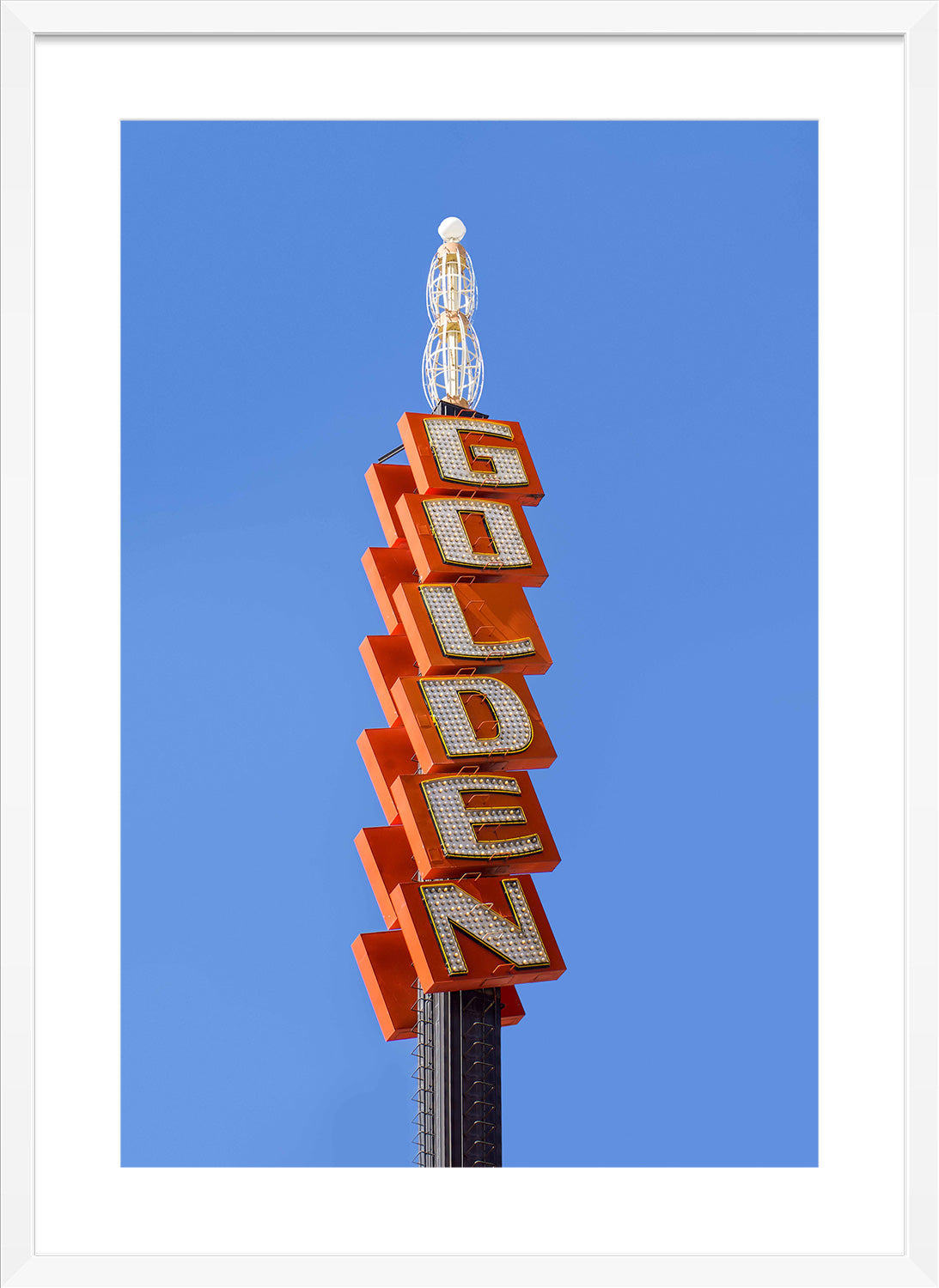 golden sign print white frame