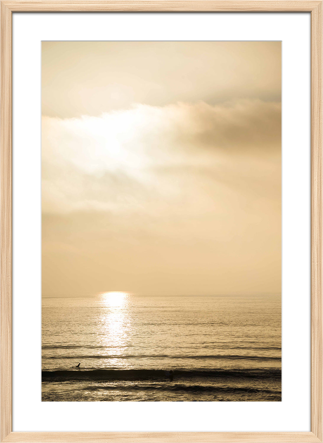 sunset wood frame print