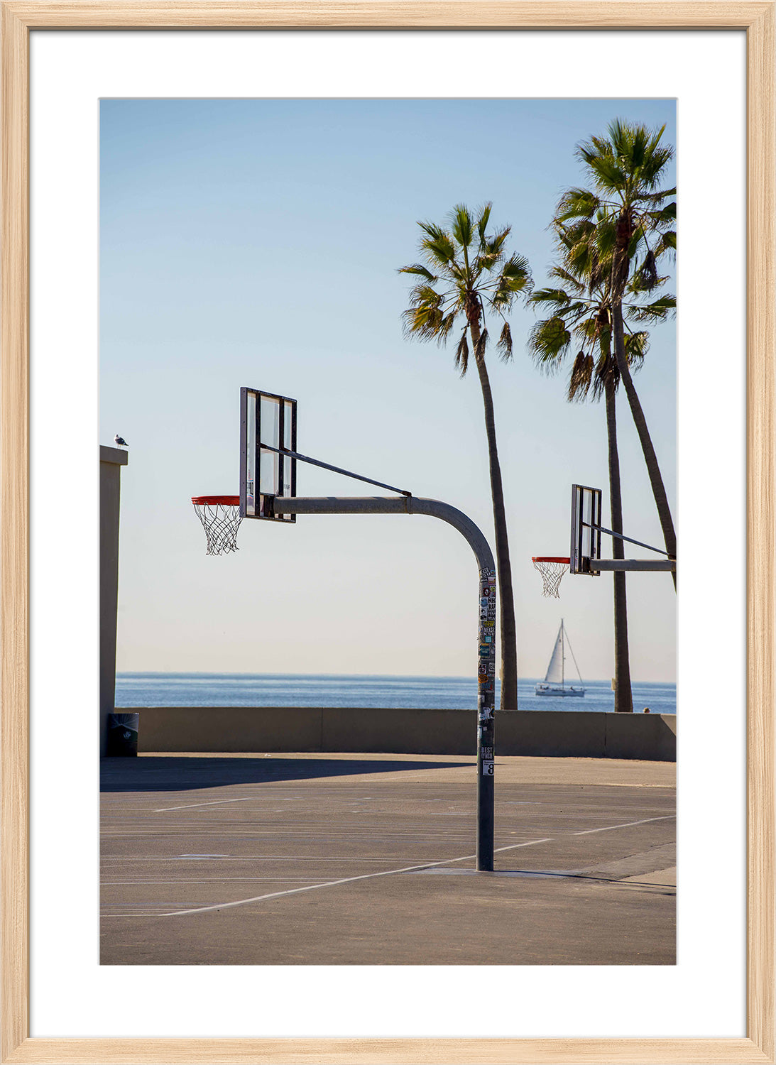 hoop print wood frame