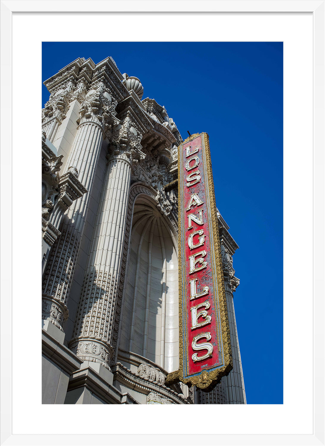 LA print white frame