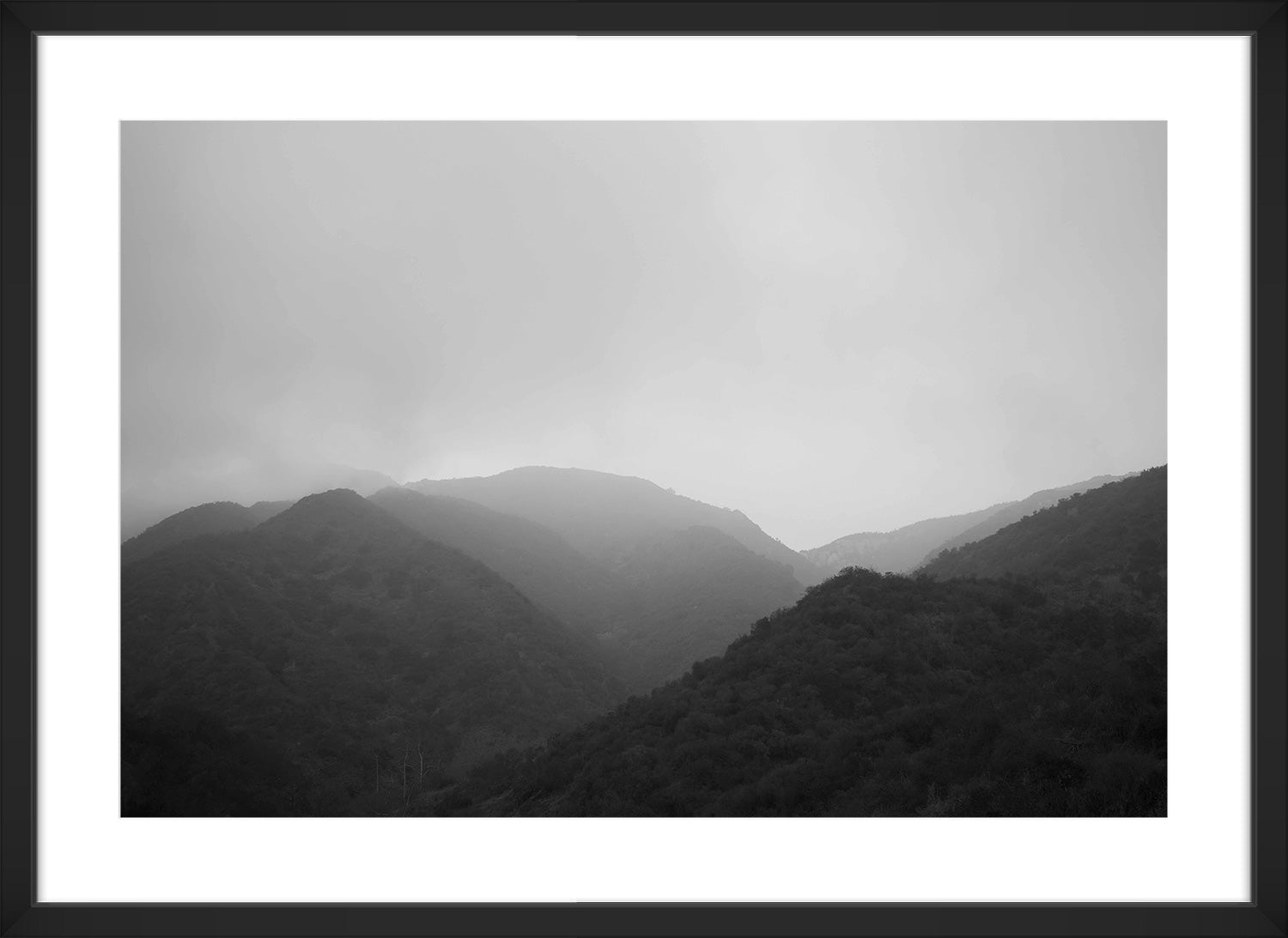 mountains print black frame