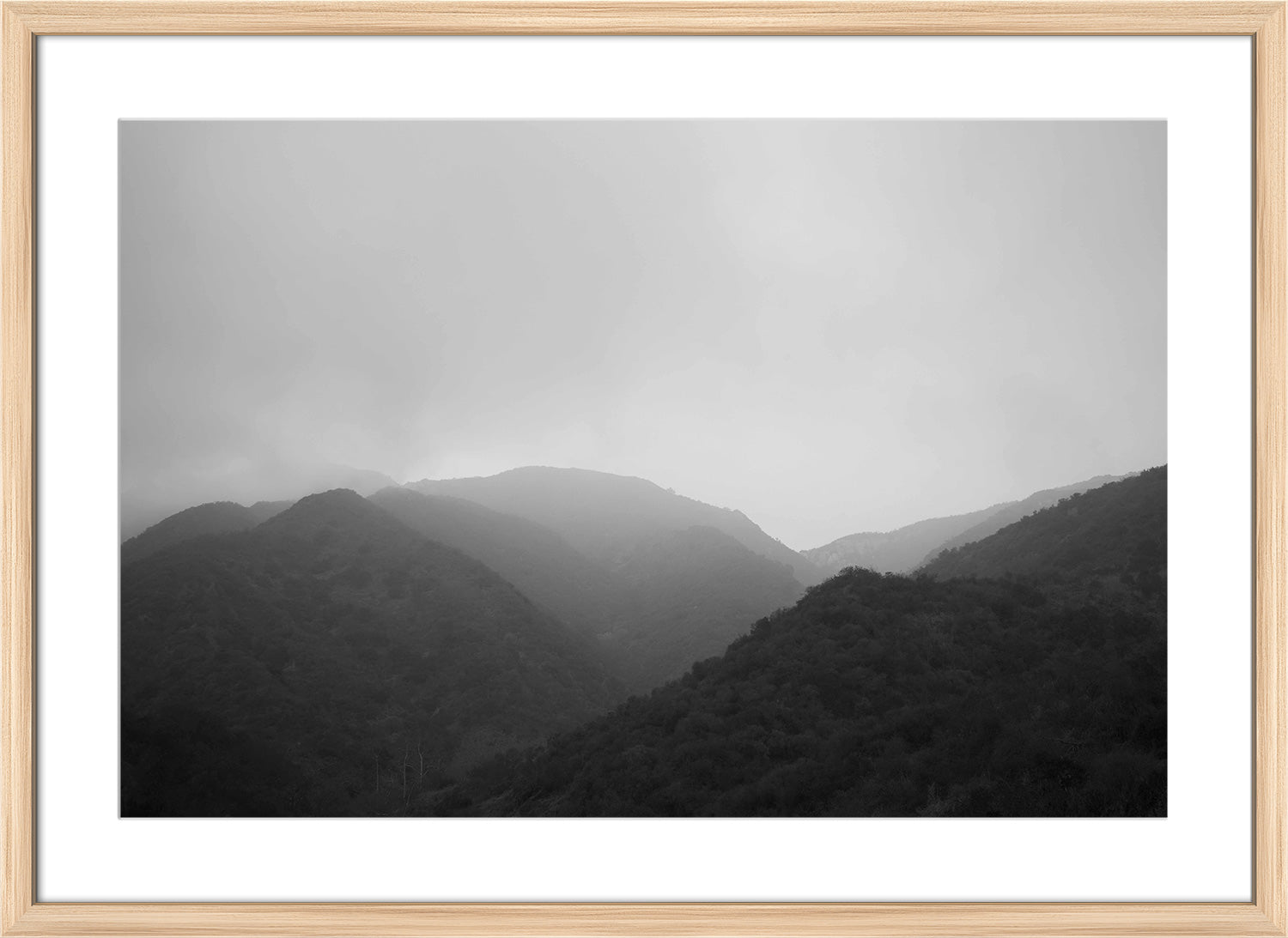 mountains print wood frame