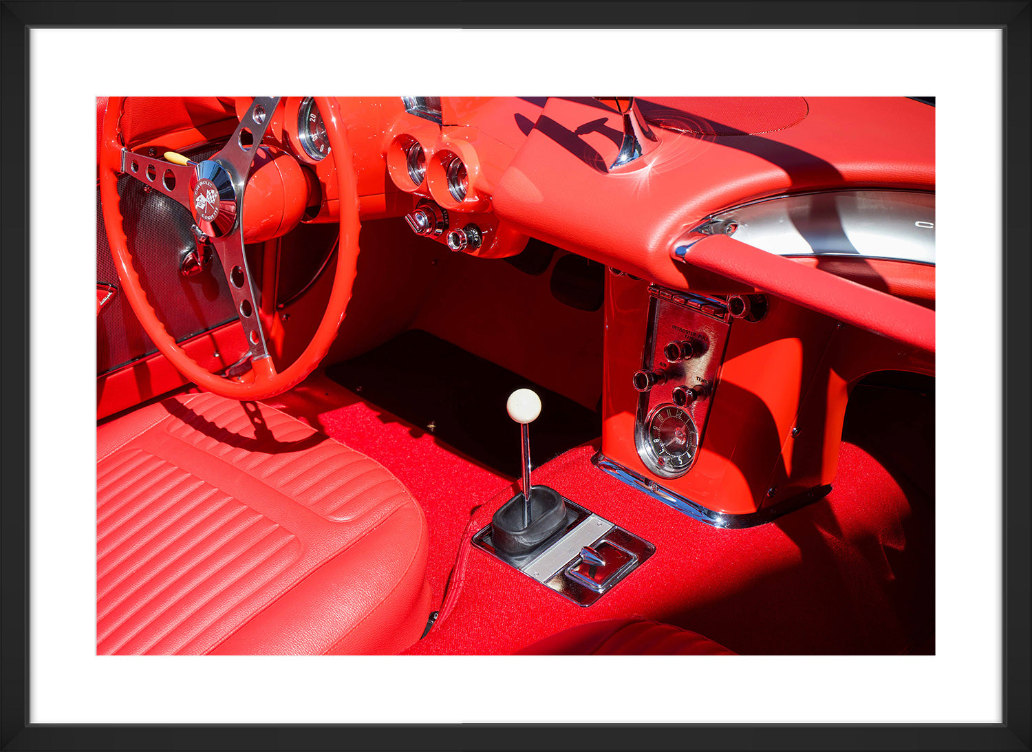 car interior print black frame