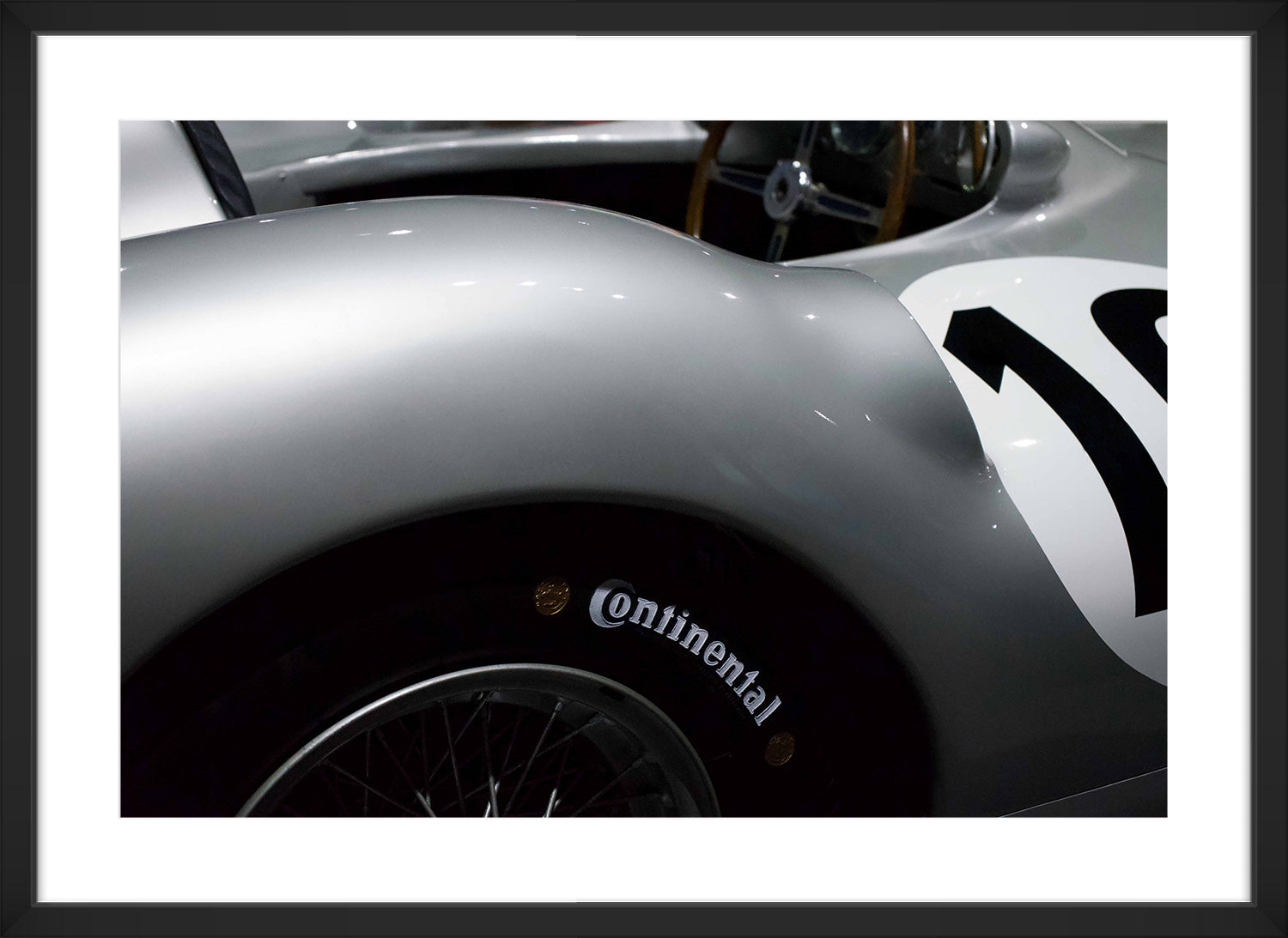 race car print black frame