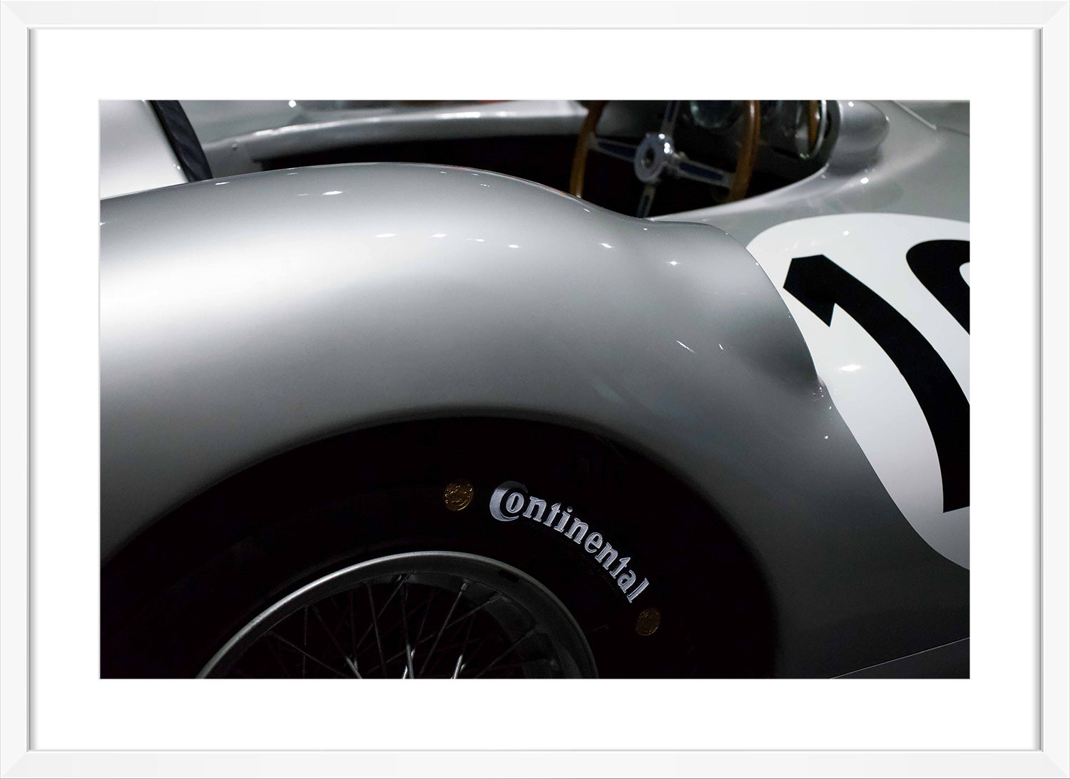 race car print white frame