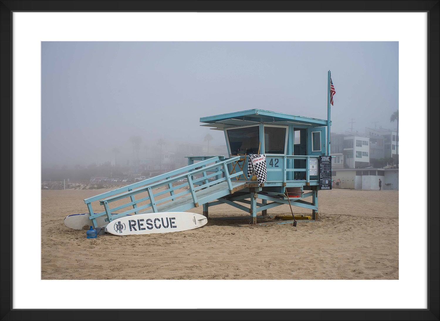 lifeguard tower print black frame