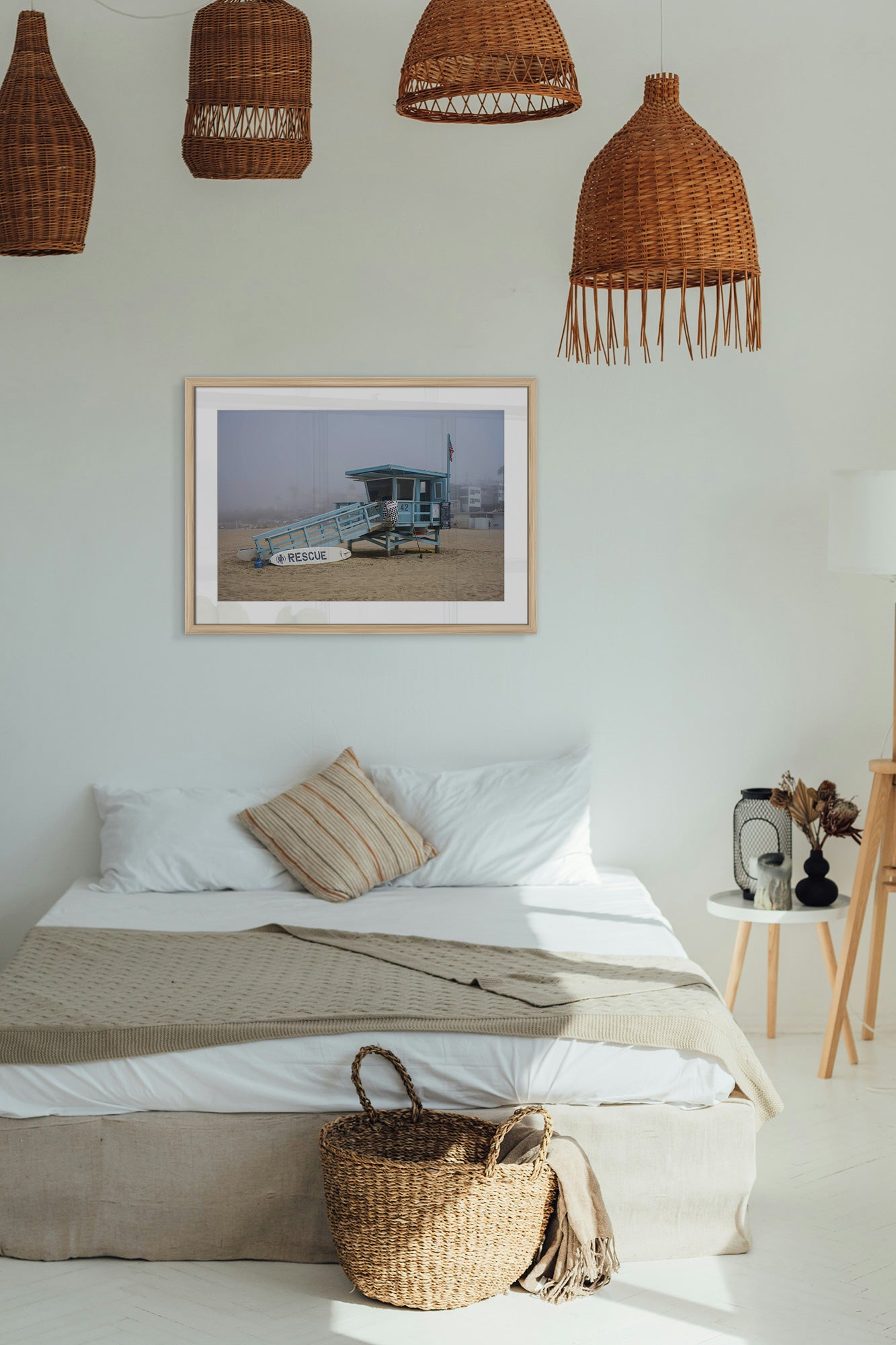 lifeguard tower print wood frame lifestyle