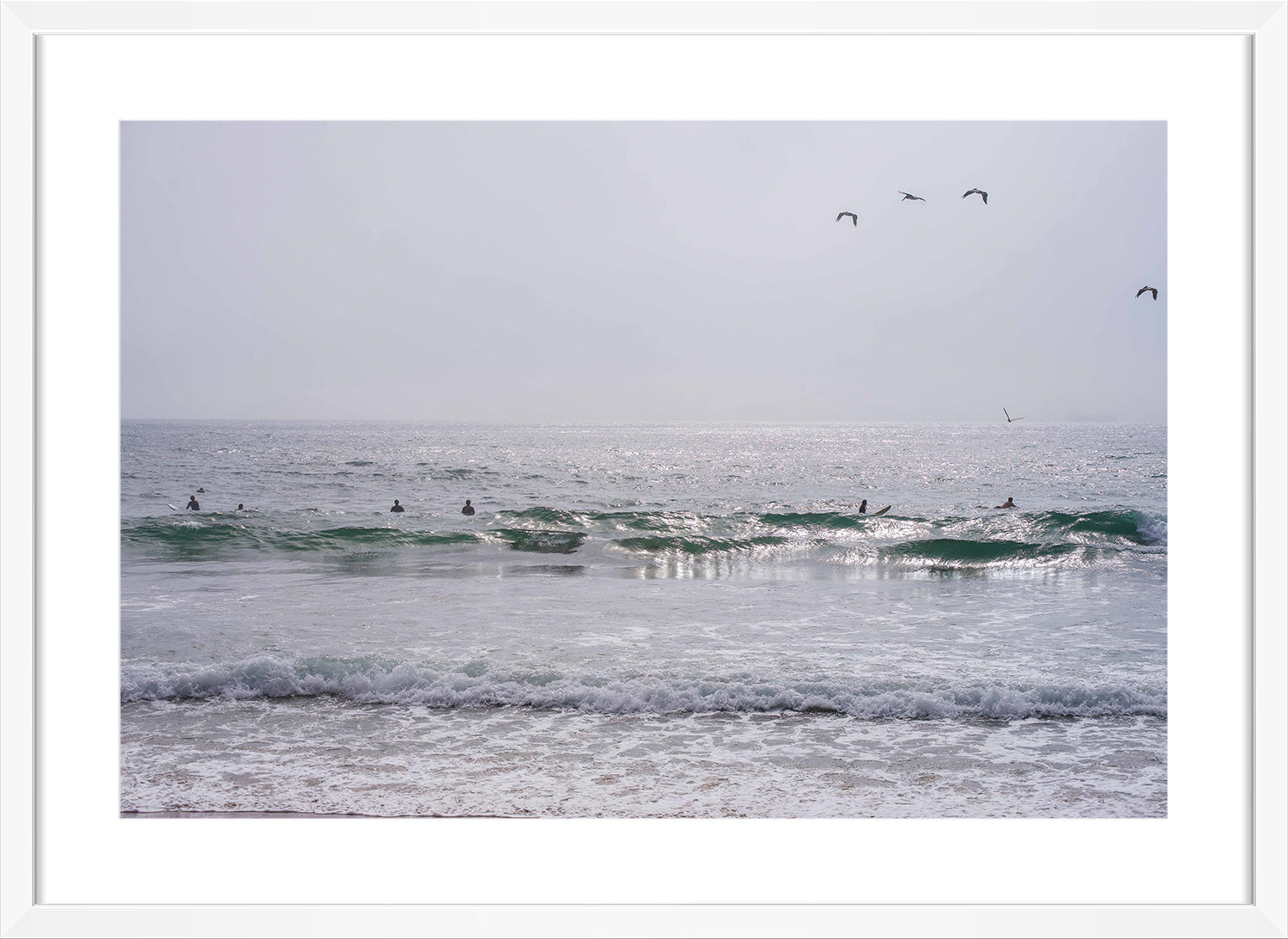 ocean print white frame
