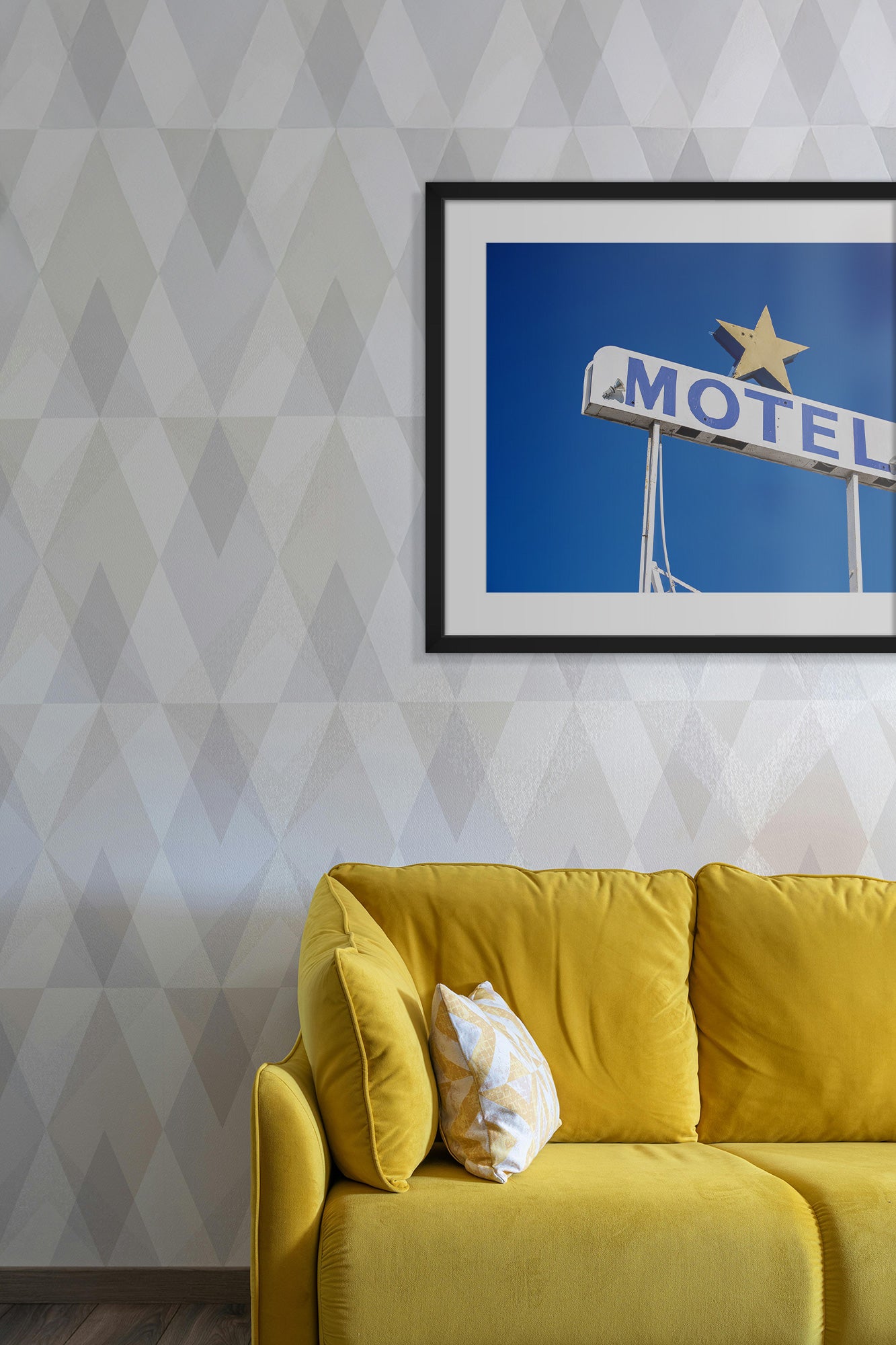 motel print black frame lifestyle