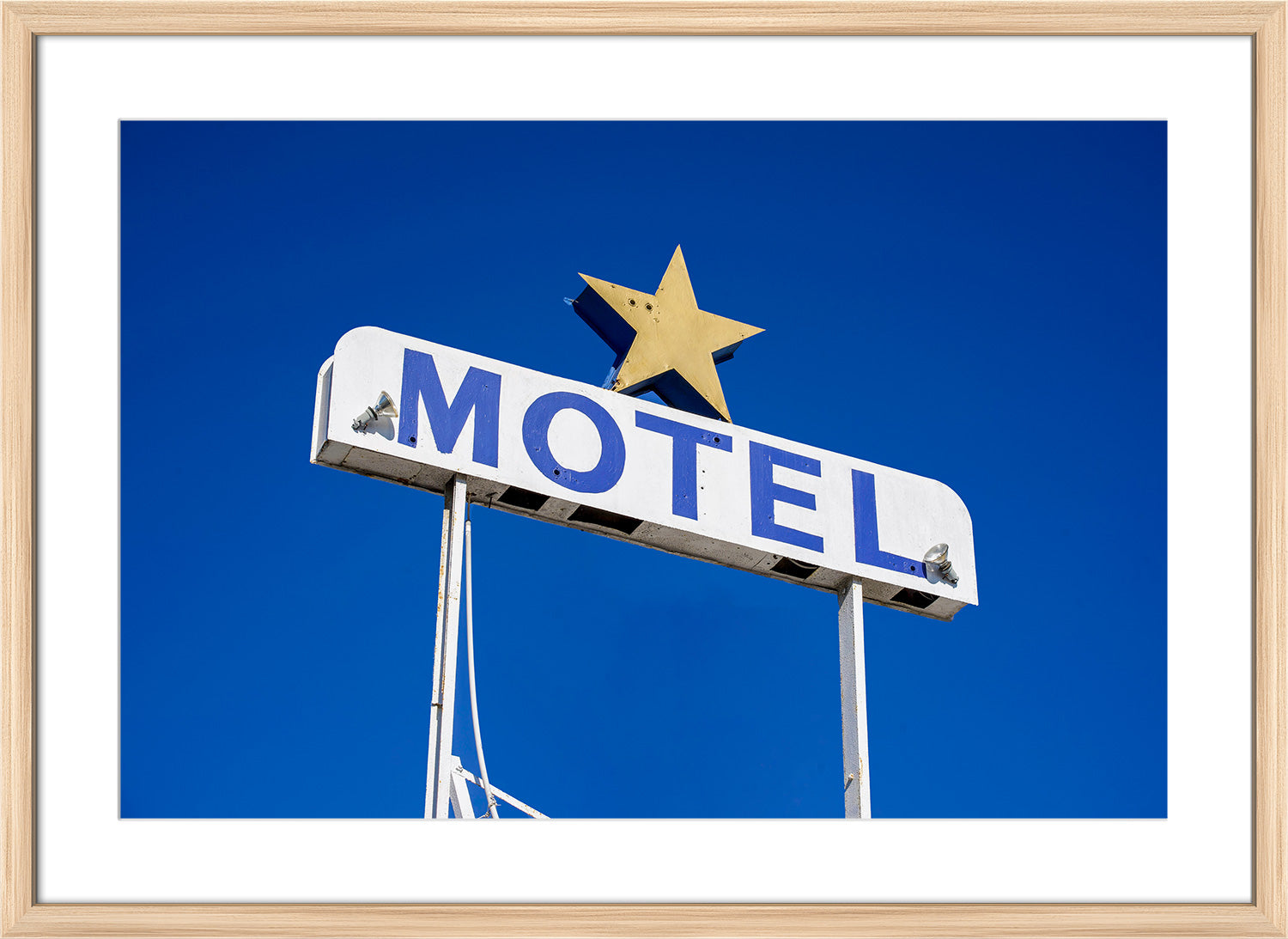 motel print natural frame