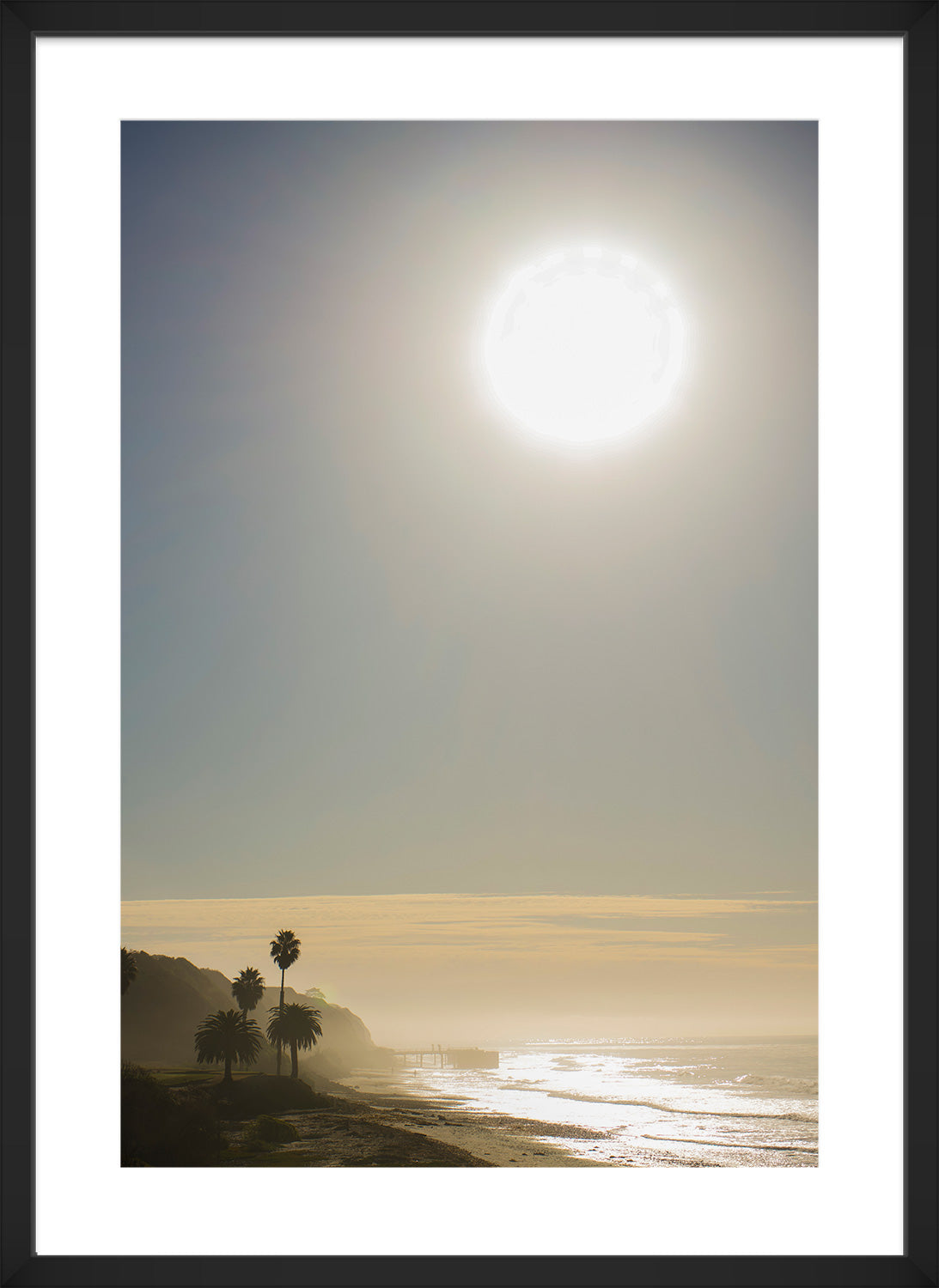 beach print black frame