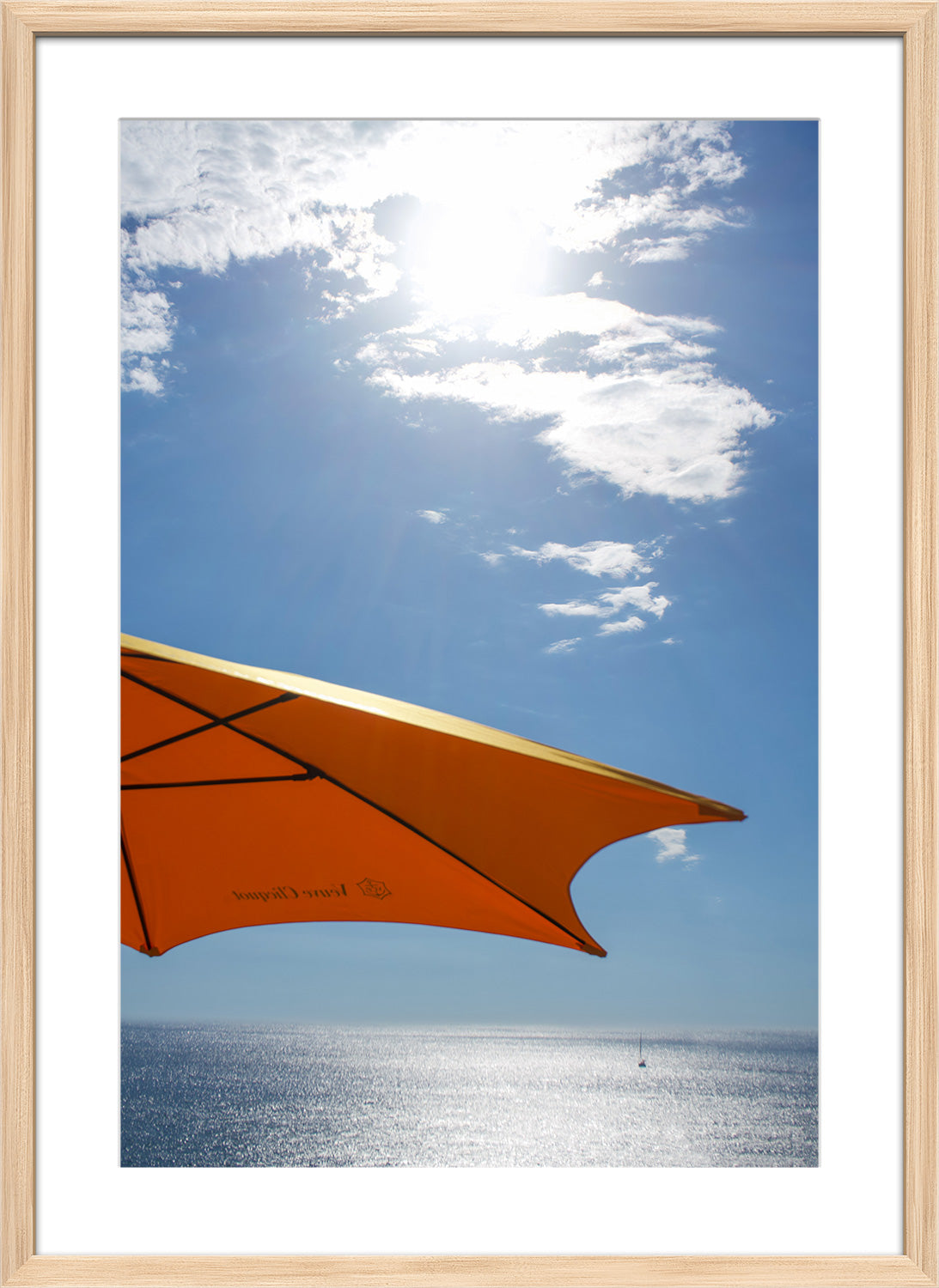 beach print natural frame