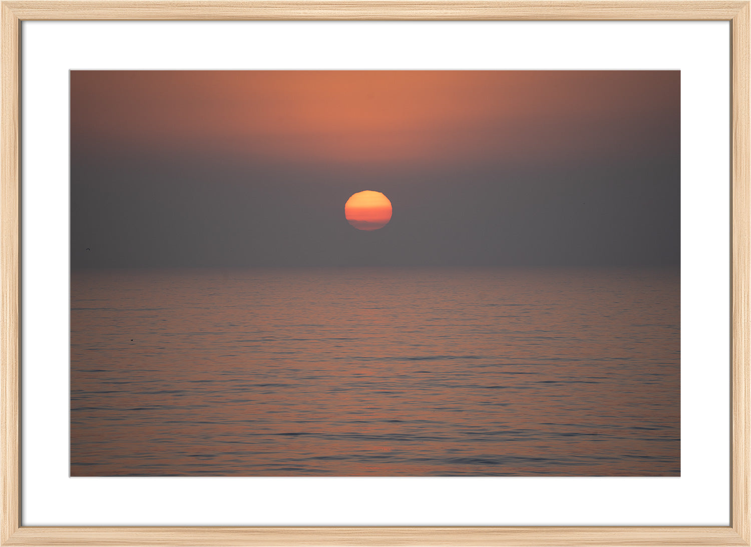 sunset print natural frame