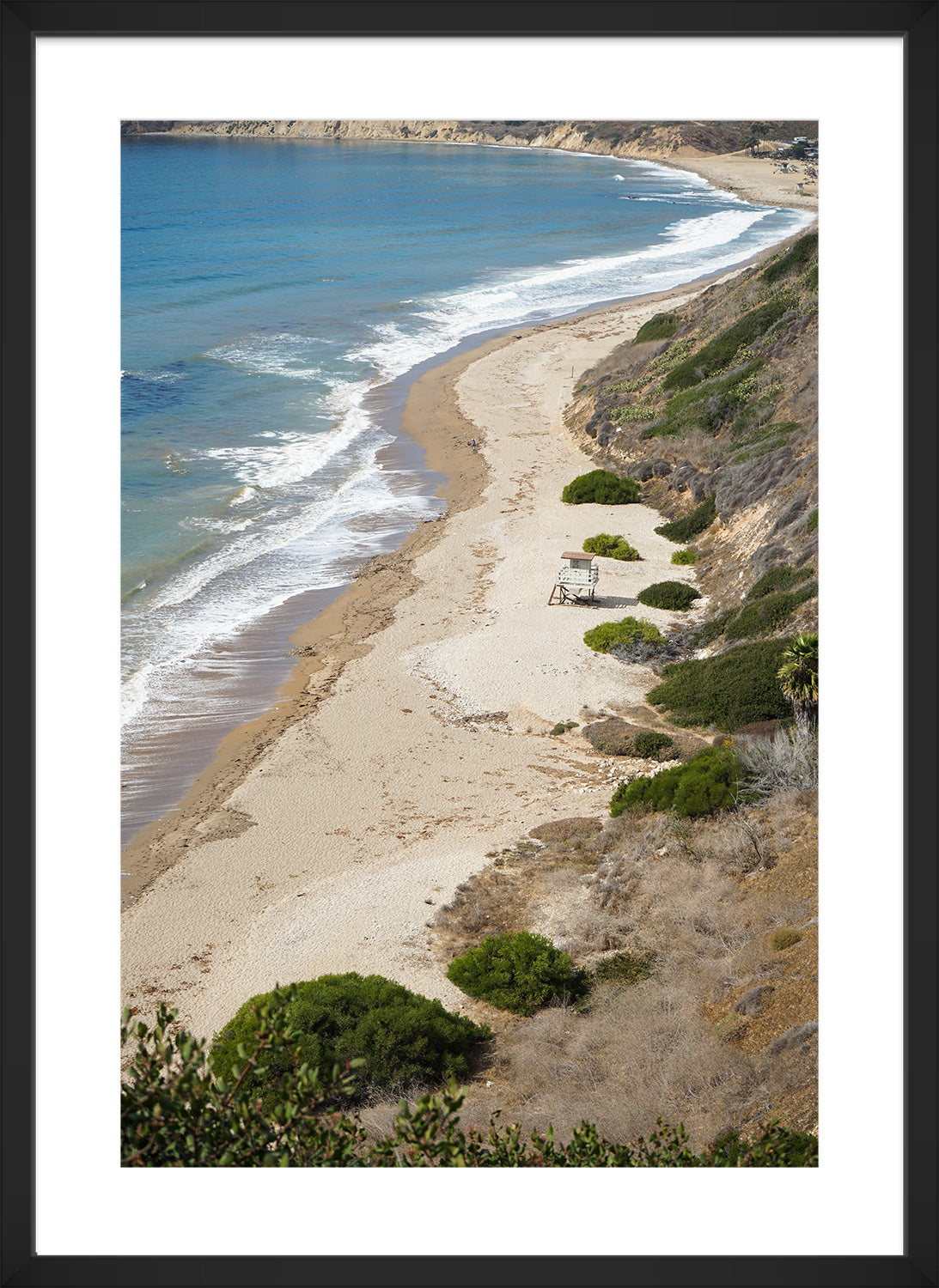 California coast print black frame