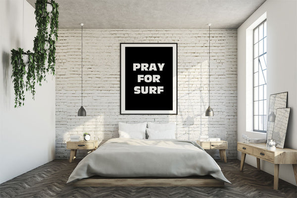 Pray for Surf Framed Print